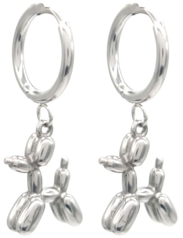 Oorbellen Ballonhondje - ZILVER
