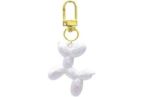 Sleutelhanger Ballonhondje - 5cm - WIT