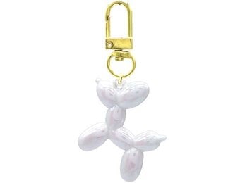 Sleutelhanger Ballonhondje - 5cm - WIT