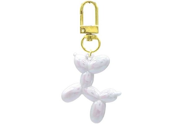 Sleutelhanger Ballonhondje - 5cm - WIT