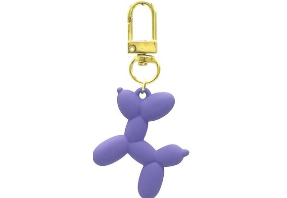 Sleutelhanger Ballonhondje - 5cm - PAARS