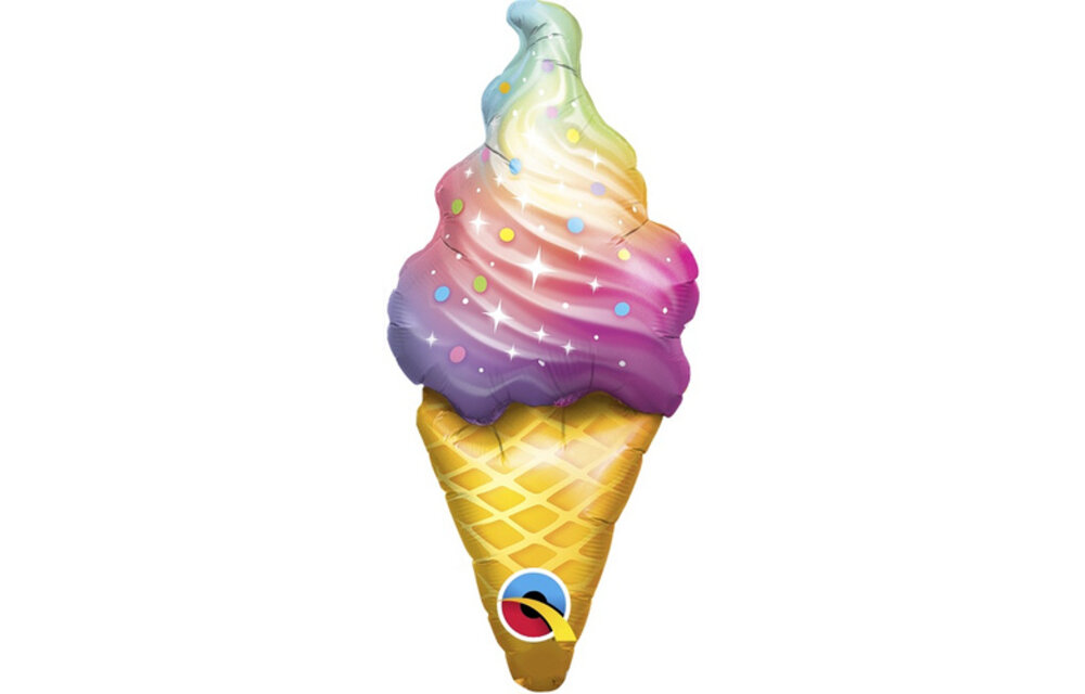 MICRO - Rainbow Swirl Ice Cream - 14 inch - Qualatex - leeg