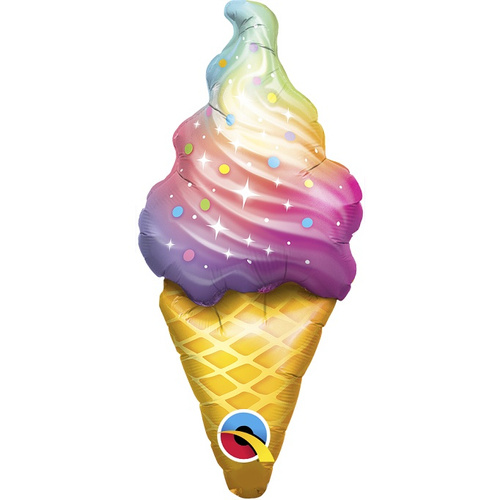 MICRO - Rainbow Swirl Ice Cream - 14 inch - Qualatex - leeg
