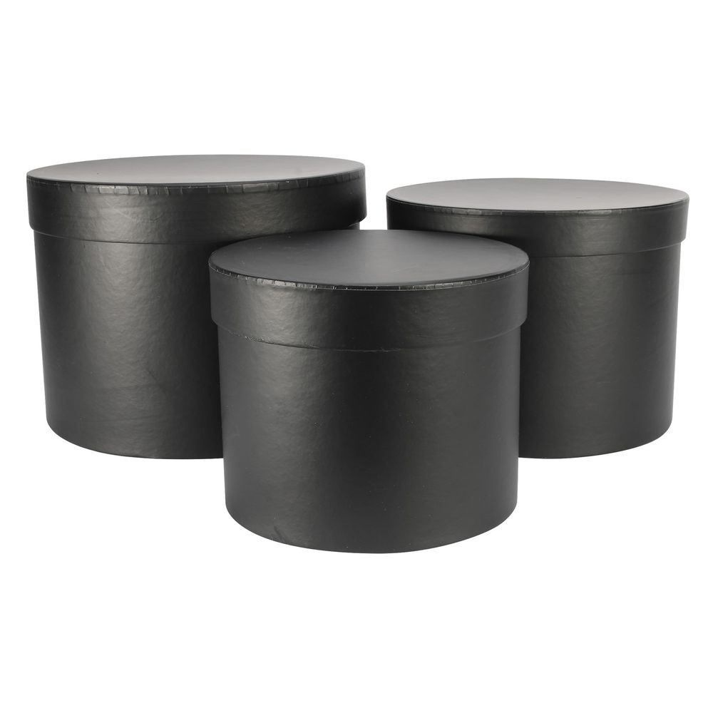 HAT BOX - Black - set/3