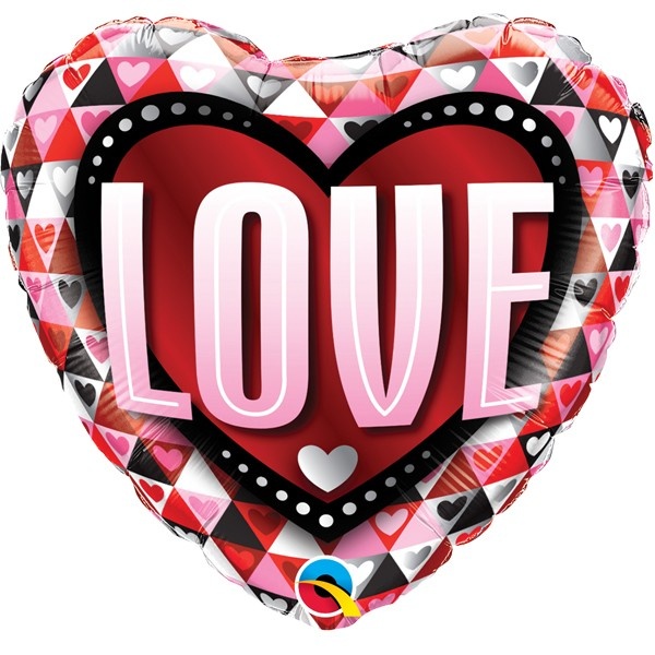 Heart - Triangles Love You - 18 inch - Qualatex