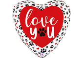 MICRO - HEART Paw Prints Love You - 9 inch - Grabo