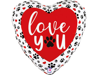 MICRO - HEART Paw Prints Love You - 9 inch - Grabo
