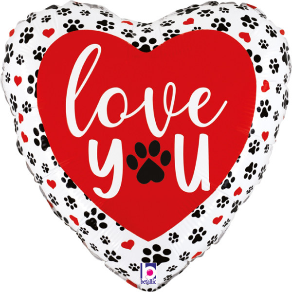 MICRO - HEART Paw Prints Love You - 9 inch - Grabo