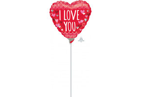 MICRO - HEART Sketchy Scallops I Love You - 9 inch - Anagram