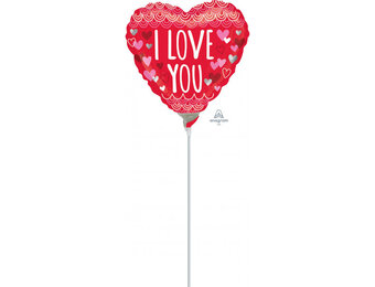 MICRO - HEART Sketchy Scallops I Love You - 9 inch - Anagram