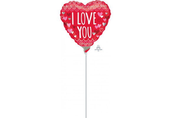 MICRO - HEART Sketchy Scallops I Love You - 9 inch - Anagram