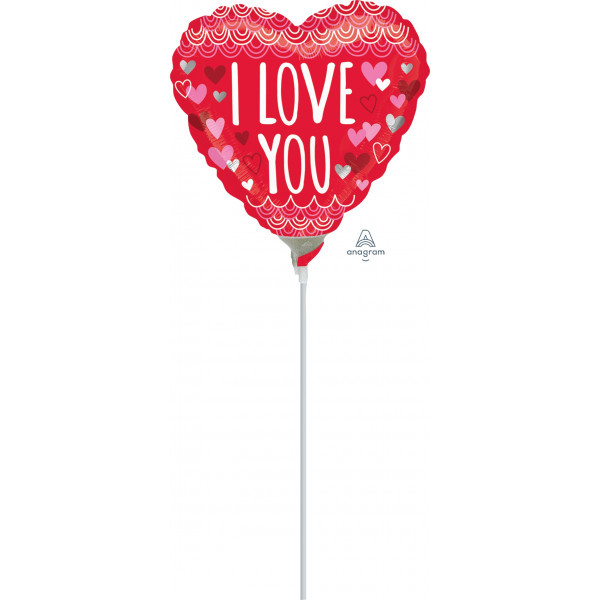 MICRO - HEART Sketchy Scallops I Love You - 9 inch - Anagram