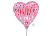 MICRO - HEART  I Love You small hearts - 9 inch - Anagram