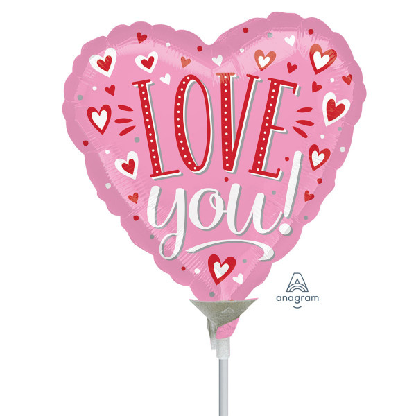 MICRO - HEART  I Love You small hearts - 9 inch - Anagram