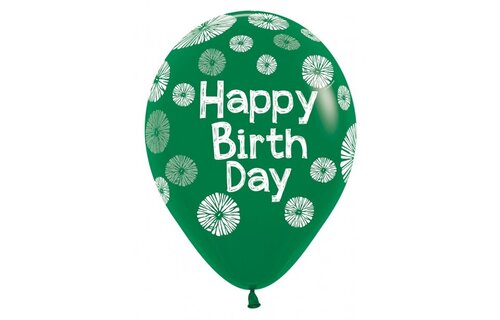 Sempertex 12 inch  - Happy Birthday - Citrus/Green Asortment - 25 pieces