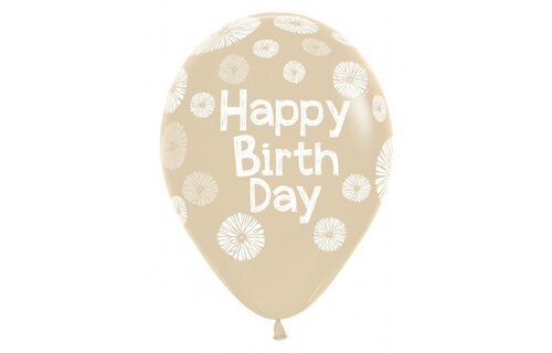 Sempertex 12 inch  - Happy Birthday - Citrus/Orange Assortment - 25 pieces