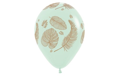 Sempertex 12 inch  - Tropical Leaves - Gold Print - Ast - 25 Stuks