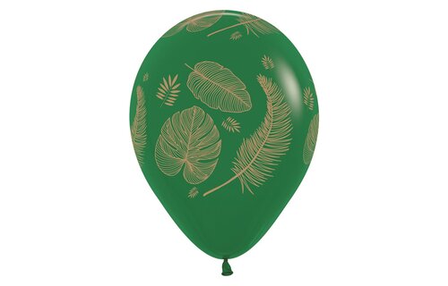 Sempertex 12 inch  - Tropical Leaves - Gold Print - Ast - 25 Stuks