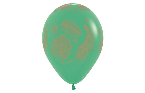 Sempertex 12 inch  - Tropical Leaves - Gold Print - Ast - 25 Stuks