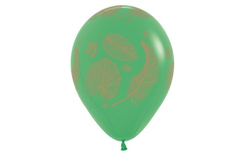 Sempertex 12 inch  - Tropical Leaves - Gold Print - Ast - 25 Stuks