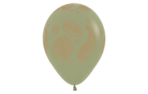 Sempertex 12 inch  - Tropical Leaves - Gold Print - Ast - 25 Stuks