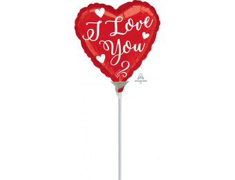 MICRO - HEART White Script Love - 9 inch - Anagram