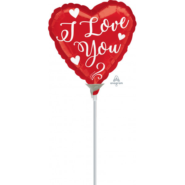 MICRO - HEART White Script Love - 9"