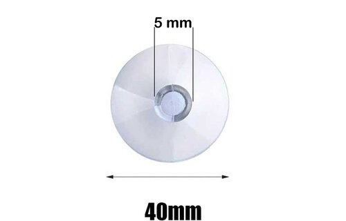 Zuignap - 40mm - met dwarsgat 5mm - 30 stuks