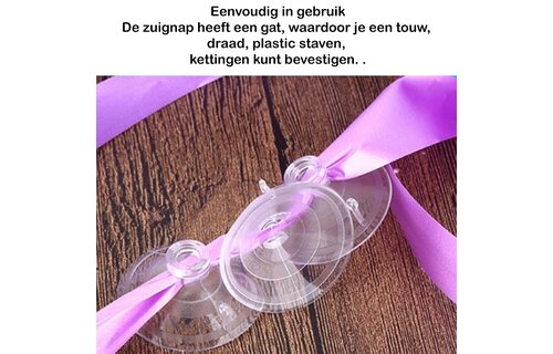 Zuignap - 40mm - met dwarsgat 5mm - 30 stuks