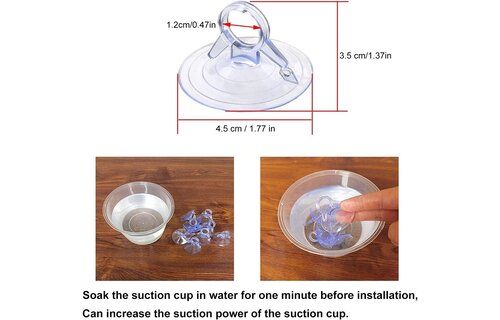 Suction cup - 4.5 cm - incl. hook - 60 pieces