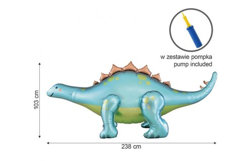 Stegosaurus - 238x91x103 cm - incl handpomp