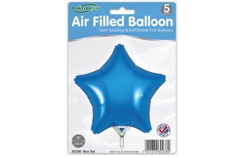 Star - Blue - 9inch - verpakt 5 stuks - zelfsluitend