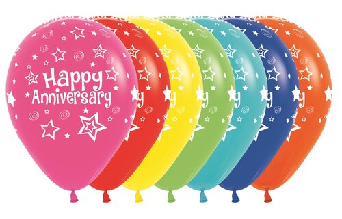 Sempertex 12 inch - Happy Anniversary - Assortiment - 25 pieces
