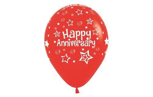 Sempertex 12 inch - Happy Anniversary - Assortiment - 25 pieces