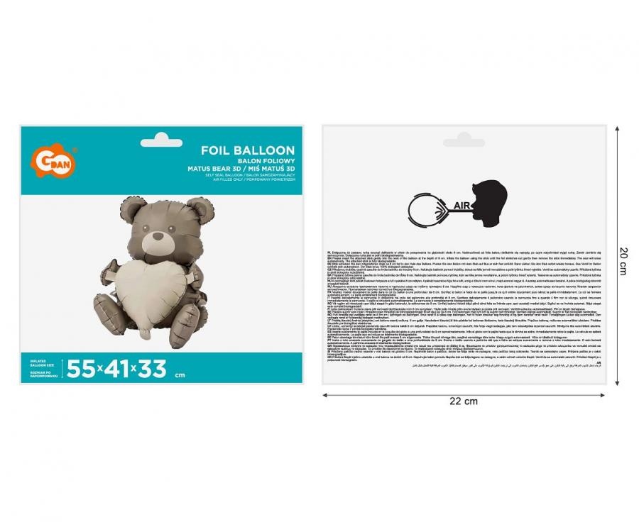 Sitting Bear - 3D - Grey Tone - 55x41x33 cm