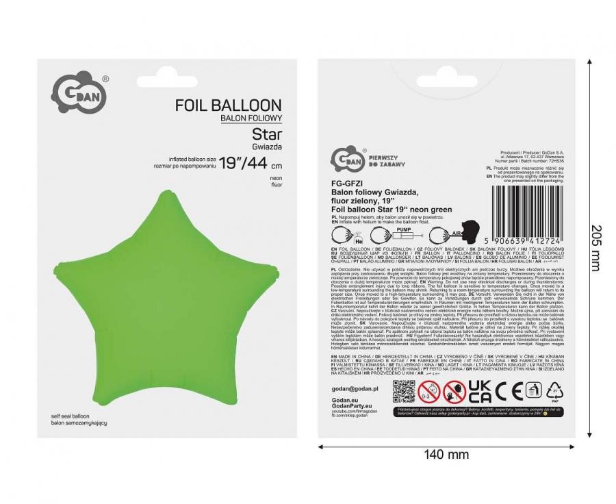 Star - Neon Green - 19 inch