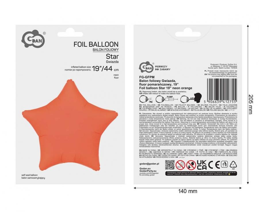 Star - Neon Orange - 19 inch