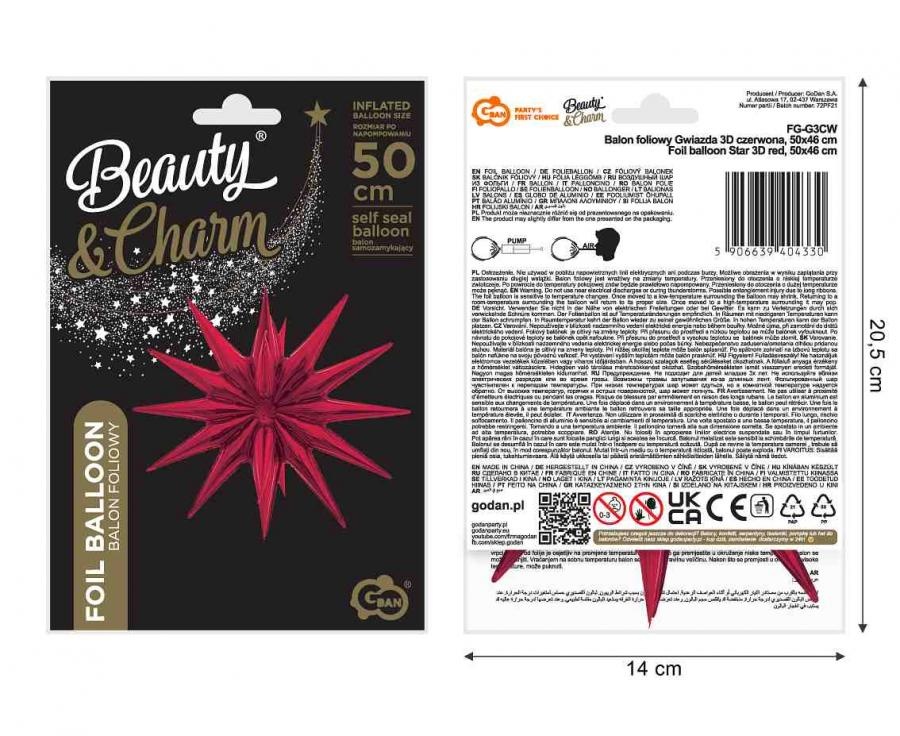 Magic Star - 3D Red - 50 x 46 cm