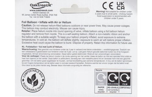 Sparkling Fizz - Birthday - Black/Gold - 18 inch - Oaktree