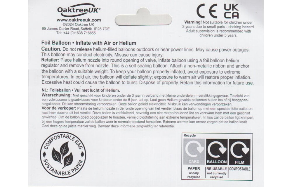 With Love On Your Wedding Day - 18 inch - Oaktree