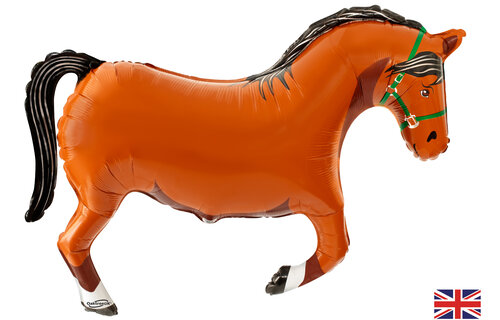 Paard/Horse - Bruin - 35 inch - Oaktree