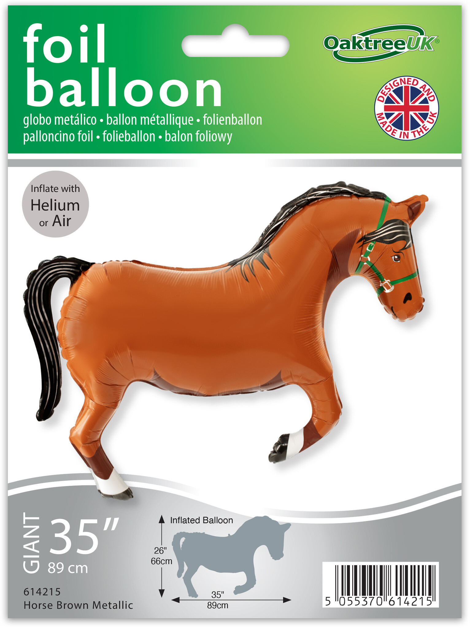 Paard/Horse - Bruin - 35 inch - Oaktree