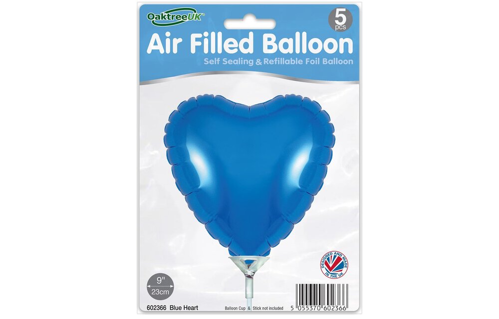 Heart - Blue - 9inch - packed 5 pieces - self sealing
