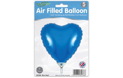 Heart - Blue - 9inch - verpakt 5stks - zelfsluitend