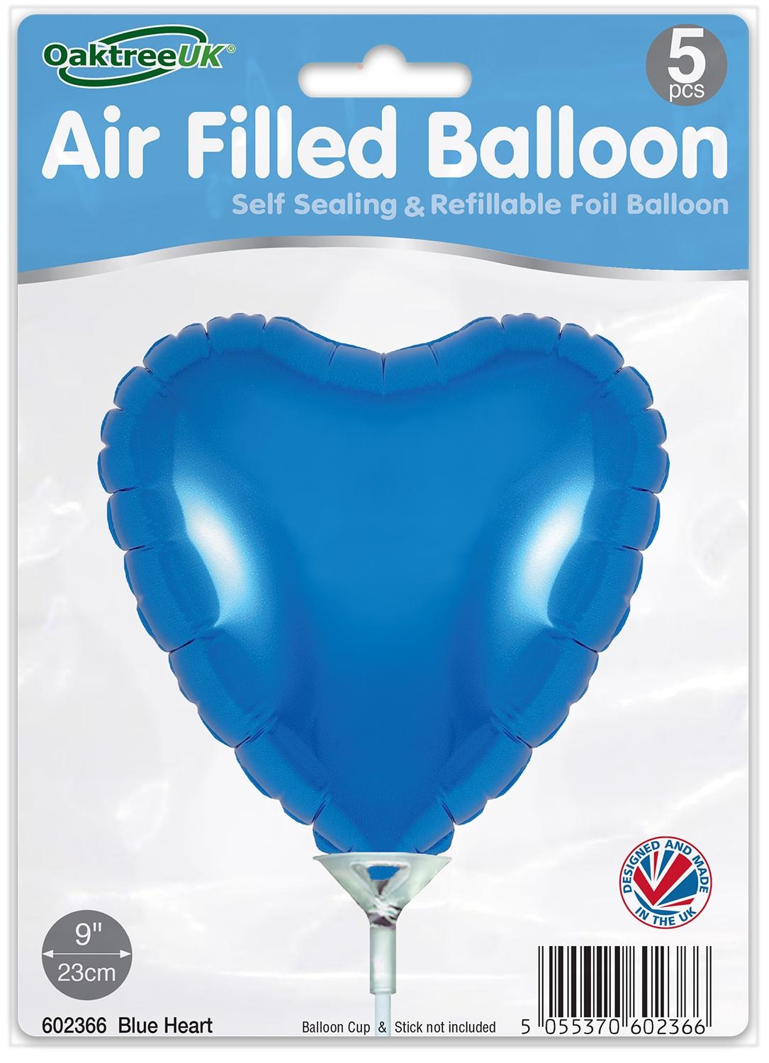 Heart - Blue - 9inch - packed 5 pieces - self sealing