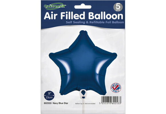 Star - Navy Blue - 9inch - verpakt 5 stuks - zelfsluitend