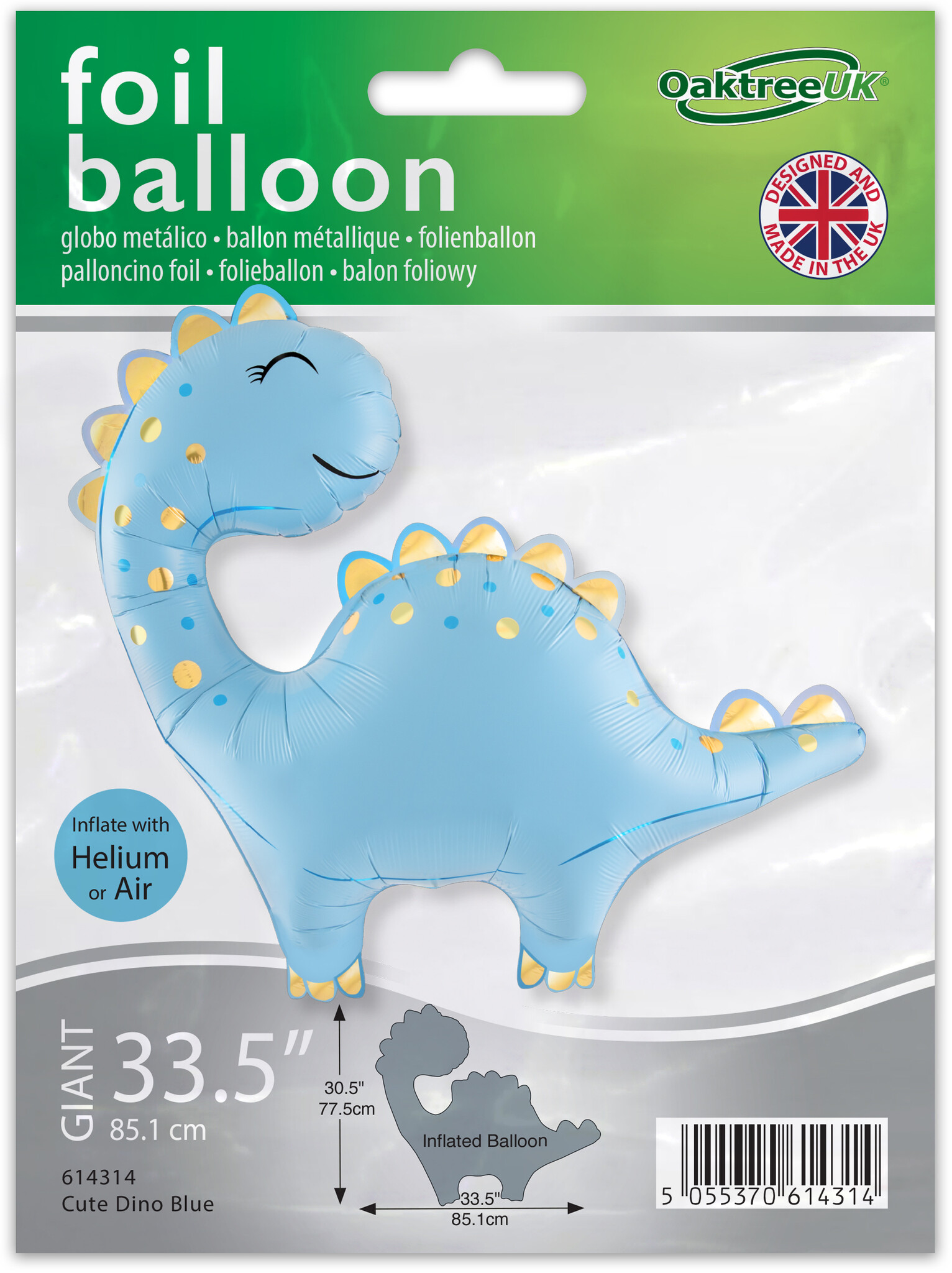Cute Dino - Blue - 33.5 inch - Oaktree