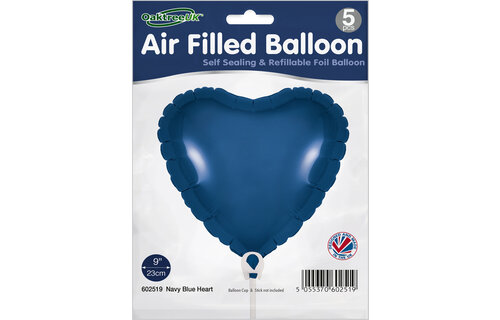 Heart - Navy Blue - 9inch - packed 5 pieces - self sealing