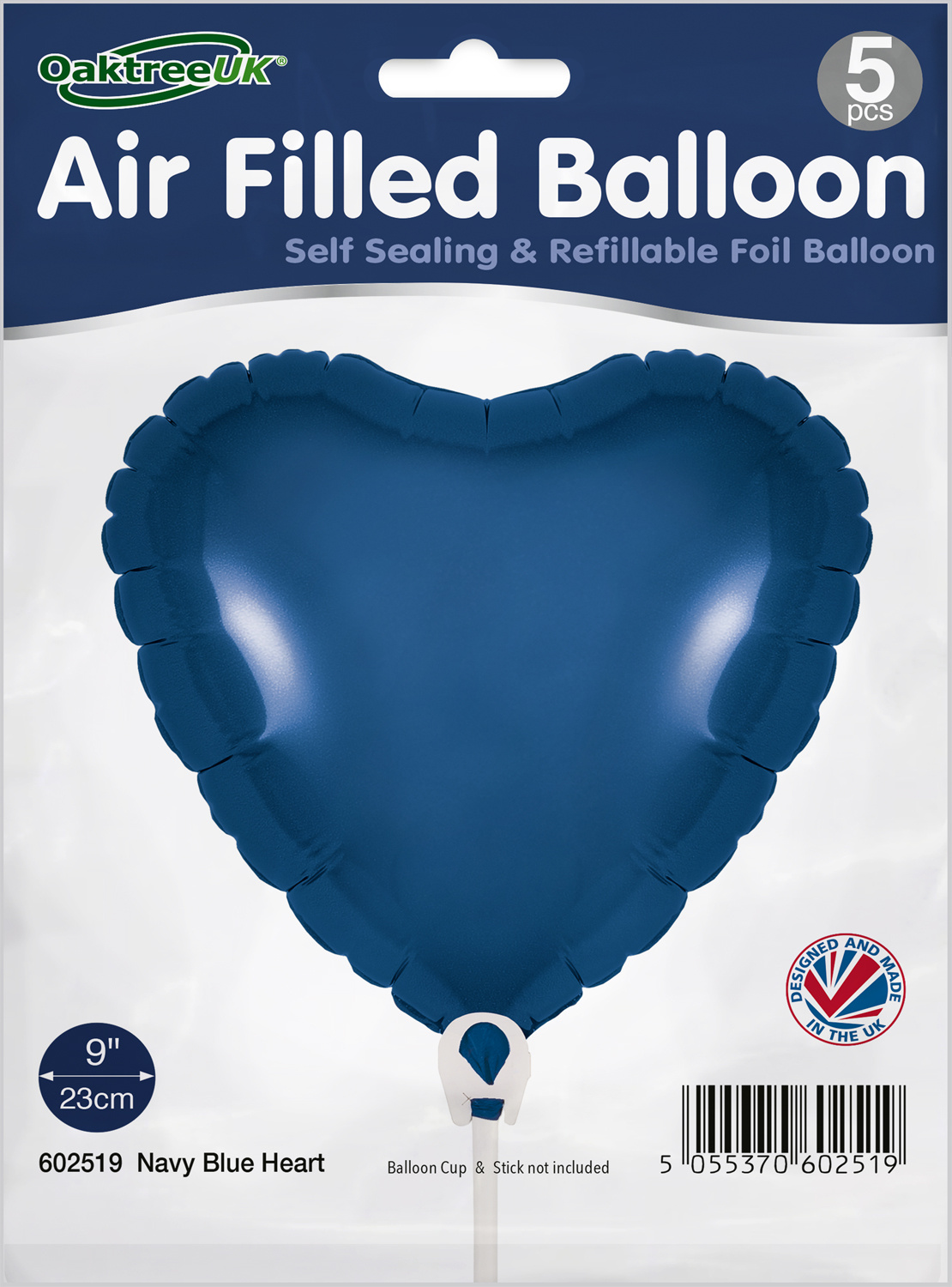 Heart - Navy Blue - 9inch - verpakt 5stks - zelfsluitend