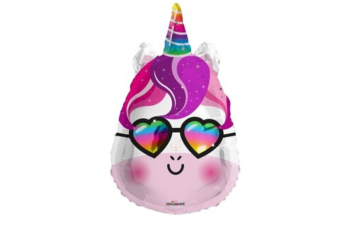 Unicorn - Head Glitter with Shades - 18 inch - Kaleidoscope